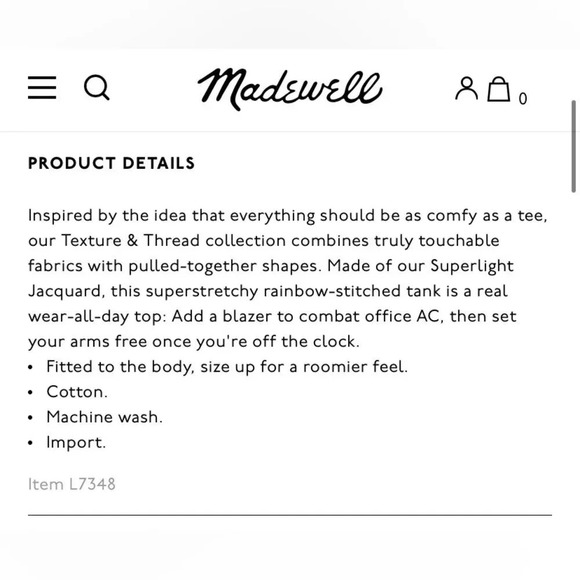 TEXTURE & THREAD by MADEWELL NWOT Rainbow Stitch Smocked Tank Top - Picture 10 of 10